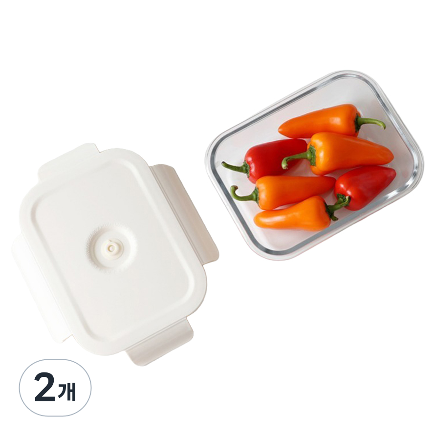 카모메키친 내열유리 제로에어 진공 밀폐용기, 2개, 1.04L 23,800원