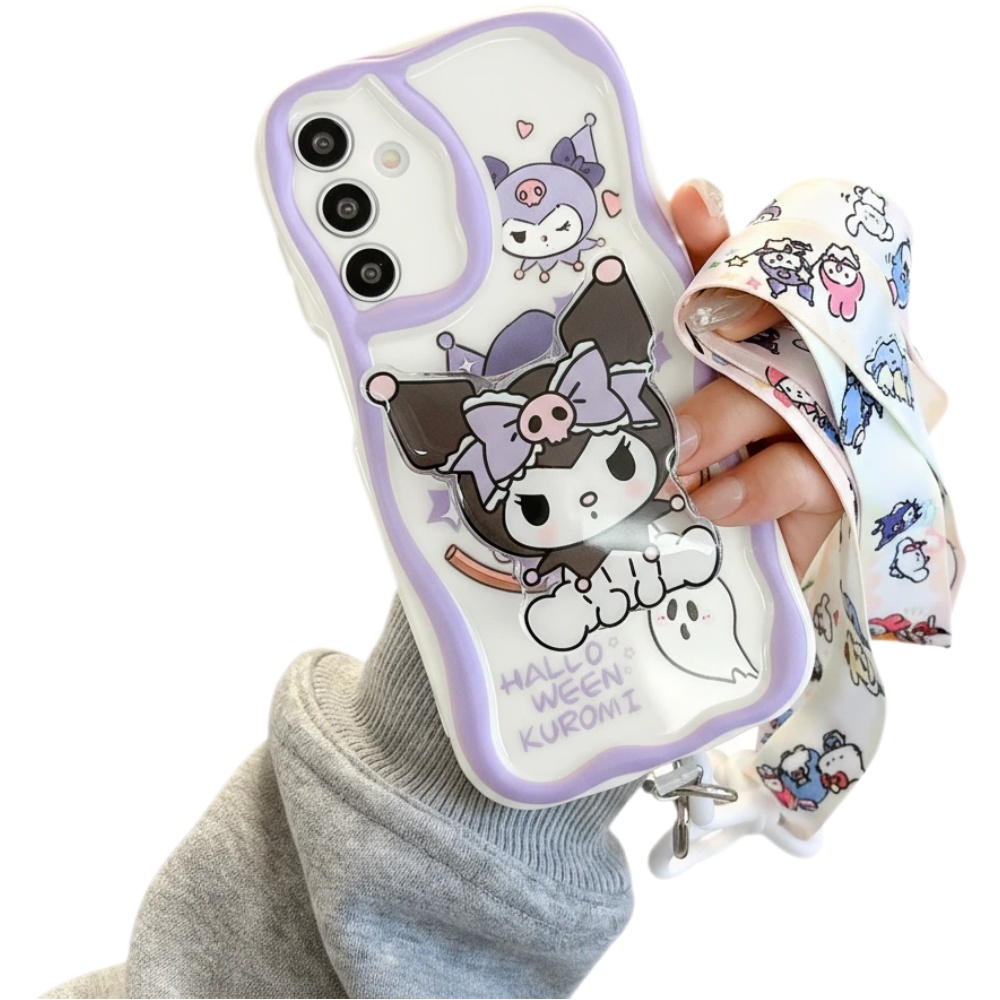 갤럭시 S25 S24 S23 S22 S21 플러스 울트라 목걸이줄 귀여운 캐릭터 그립톡 홀더 케이스 웨이브 물결 D276 13,400원