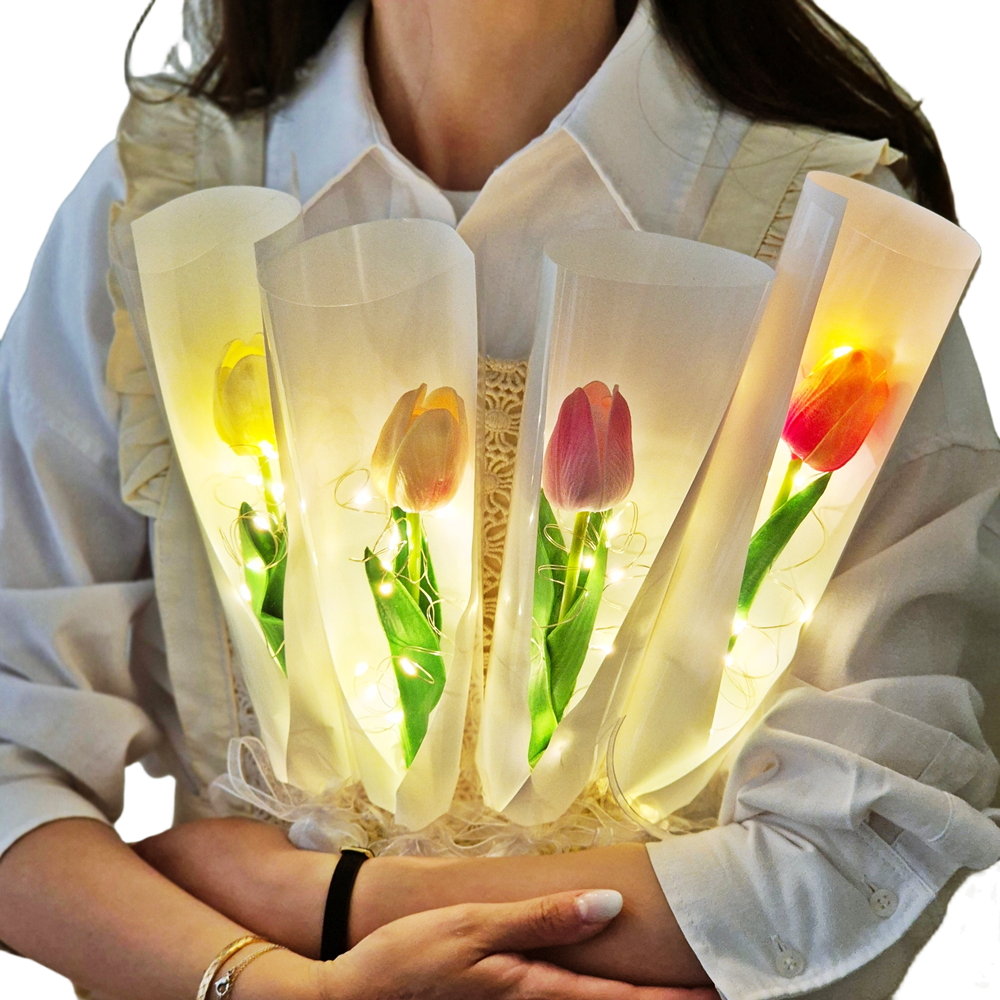 LED 튤립 한송이 꽃다발 조화 어린이집 유치원 선생님 선물 졸업식 발표회 학예회 스승 이벤트 꽃선물 7,000원