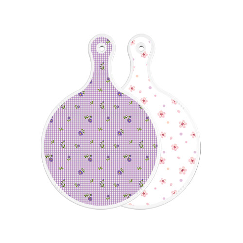 로엠디자인 양면 원형 서빙도마 보라플라워체크 4,690원