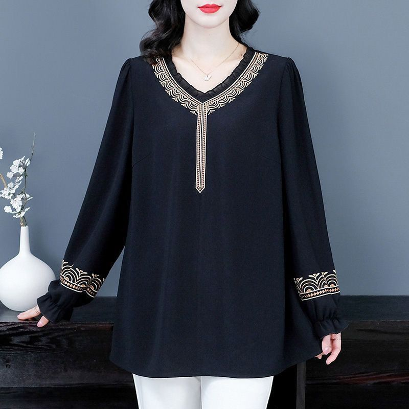 COSYEVNO 여성 춘추 긴팔 브이넥 블라우스 자수 스타일 LFHtx-19 26,800원