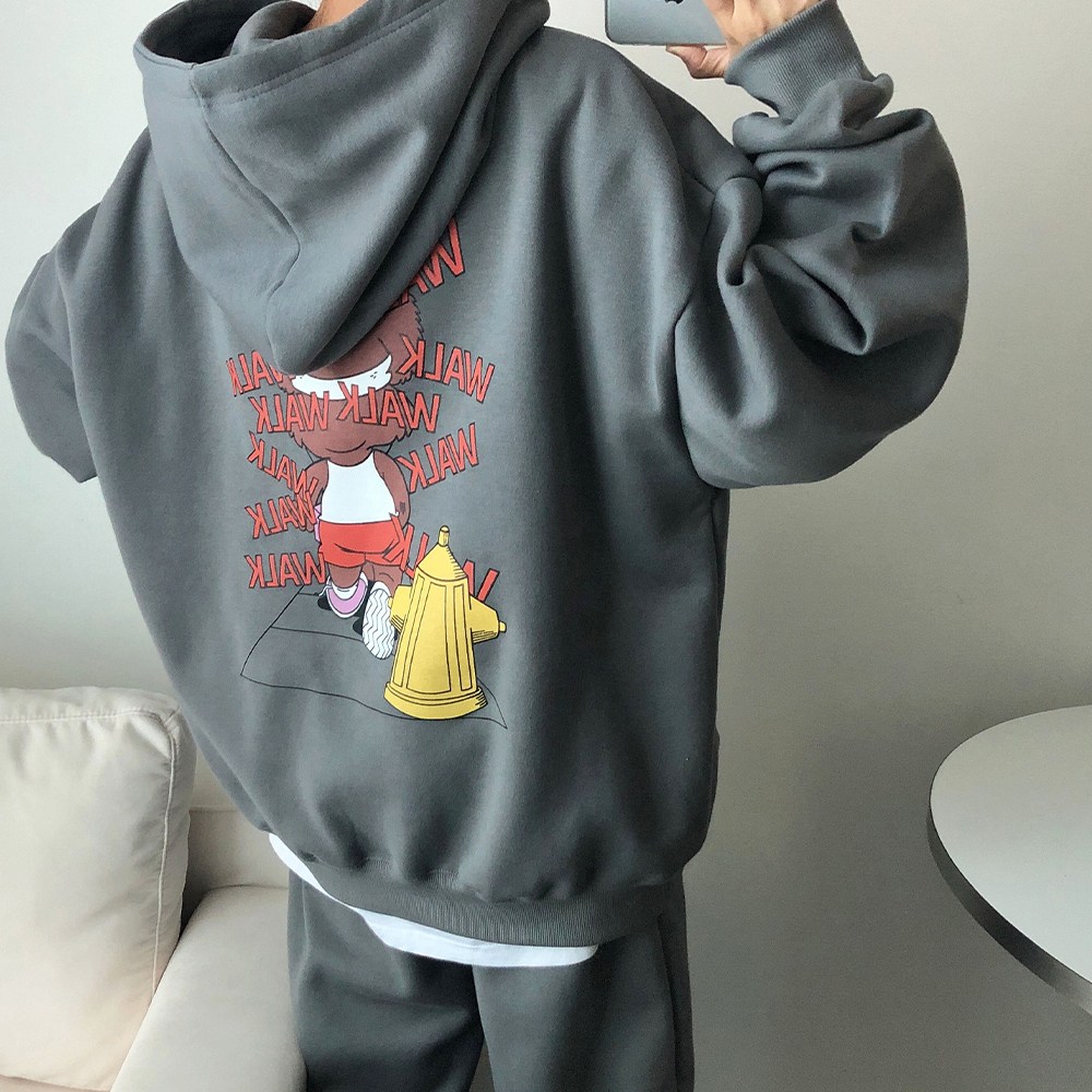 러브앤시티 *면/기모선택* 남녀공용 사계절 워크베어 후드티셔츠 오버핏 빅사이즈 34,910원