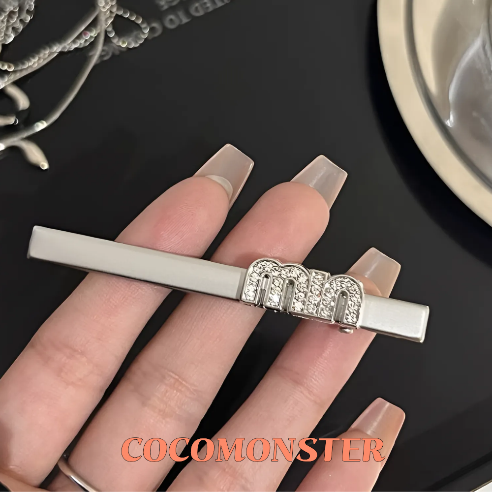 COCOMONSTER 프리미엄 큐빅 메탈 고급 옆머리 헤어 집게핀 15,000원