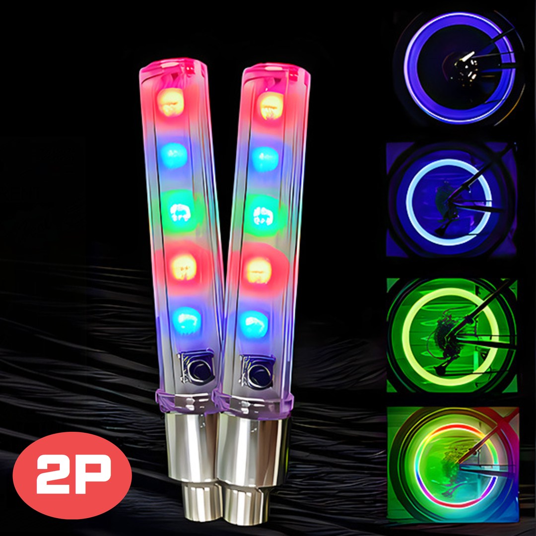 자전거 휠 라이트 LED 안전등 스틱, 2개, 무지개 9,900원