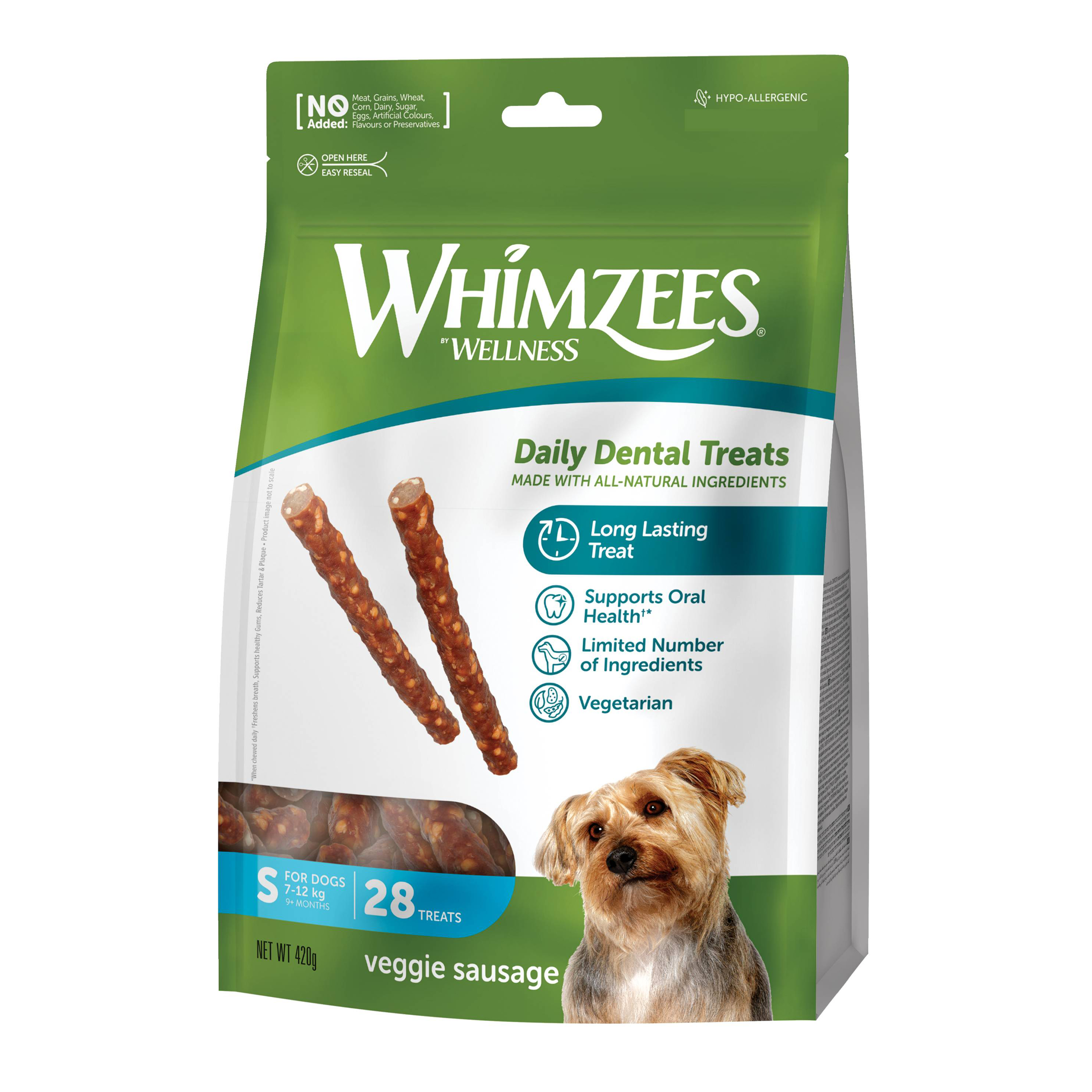 웰니스윔지스 강아지 밸류백 덴탈껌 S, 베지소시지, 420g, 1개 19,060원