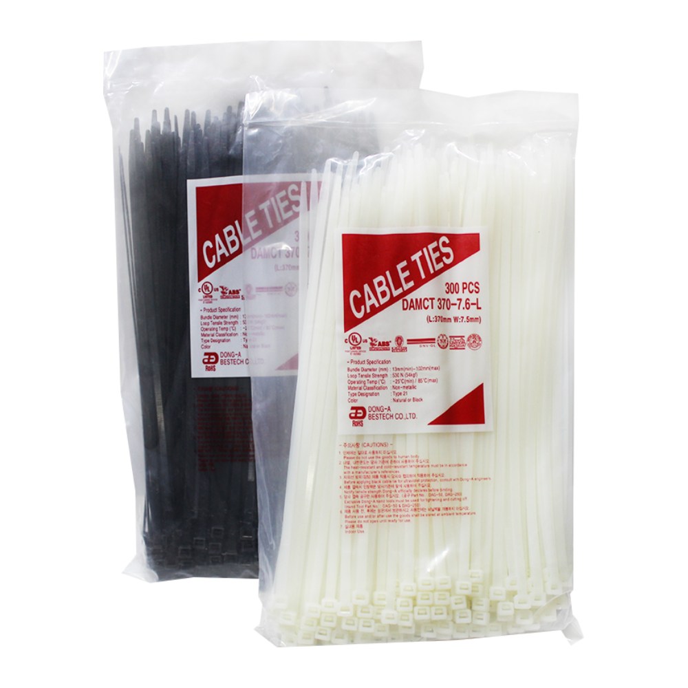 장갑이네 튼튼한 케이블 타이 전선 정리 검정 백색, 370MM 백색, 300개 22,000원