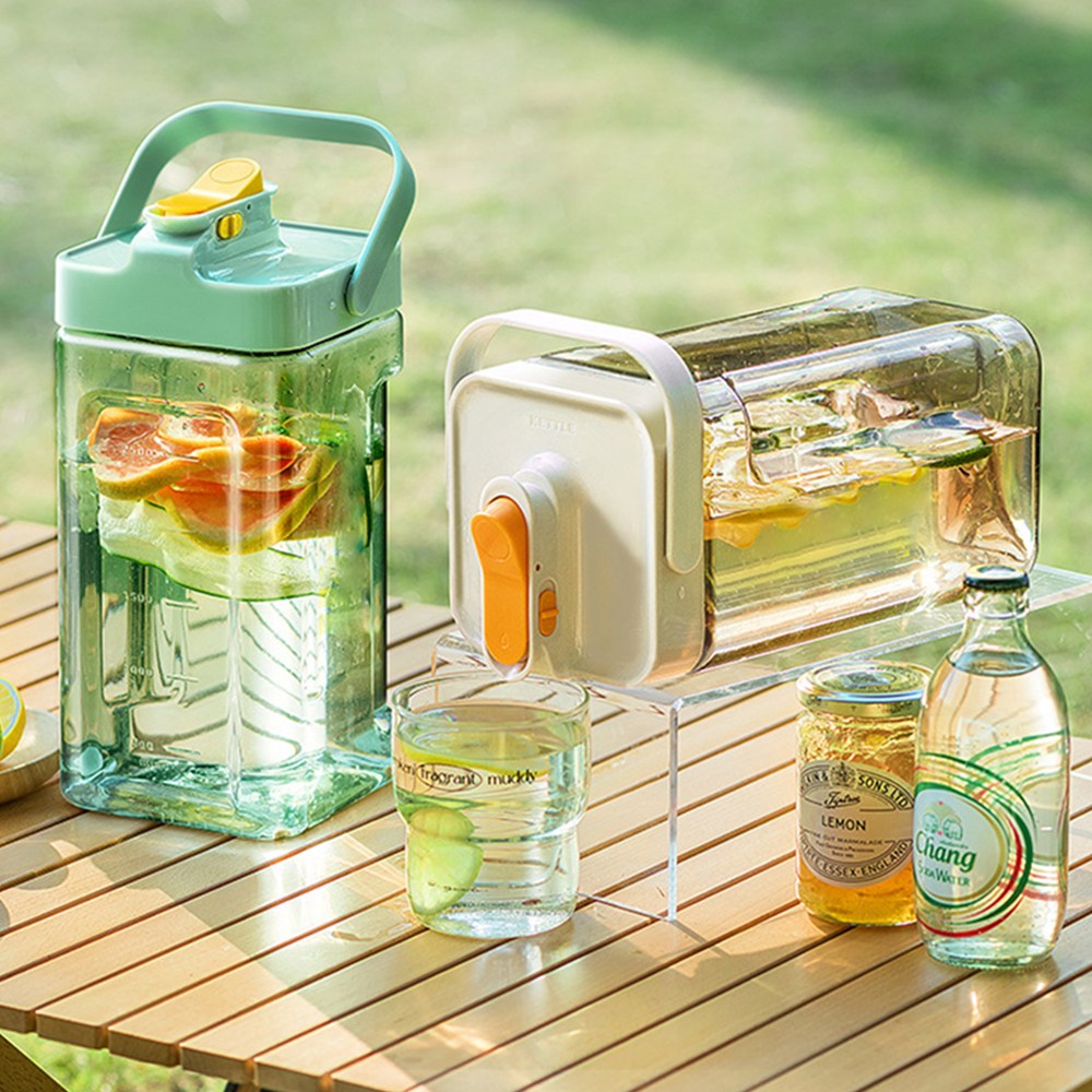 SMABAT 냉수병 냉장고 물병 음료 디스펜서 가정용 냉수통 디스펜서 가정용 냉수병 가정용 냉장고 물병 3.5L 그린 오렌지 17,900원