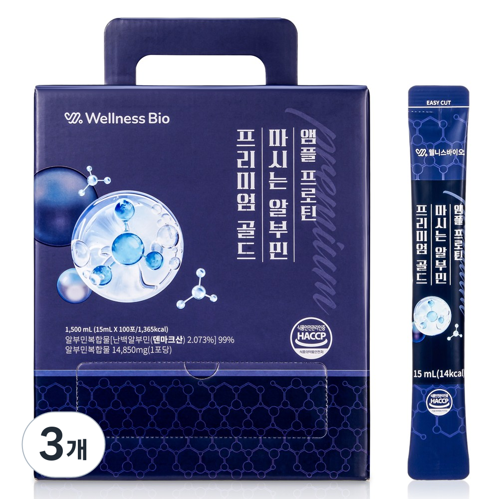 알부민 단백질 스틱 100포 대용량 마시는 액상 프로틴 웰니스바이오 73,120원