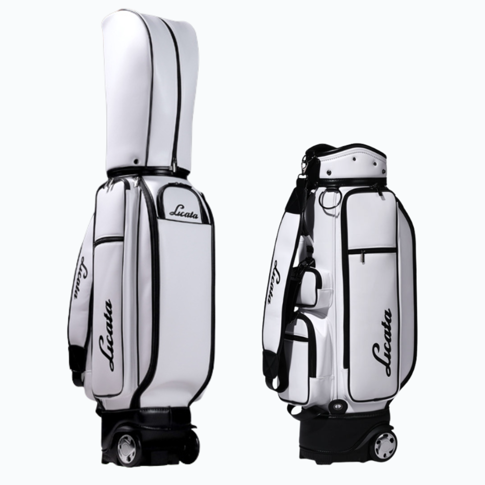 리카타 퓨어라이트 공용 휠 바퀴 달린 캐디백 5분할 방수 골프백, 화이트 192,670원