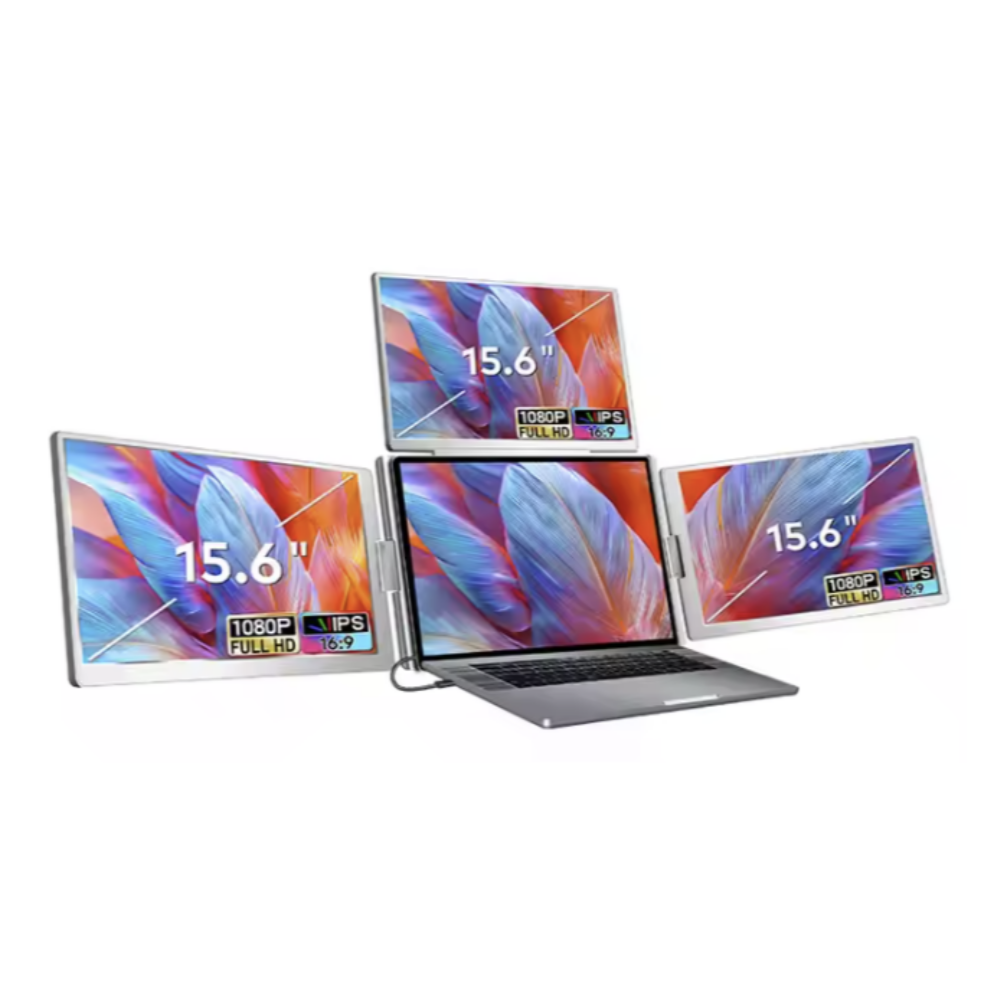 노트북 트리플모니터 포터블 듀얼 모니터, 15.6인치 트리플모니터 (스탠드형) S888, 39.62cm 749,000원