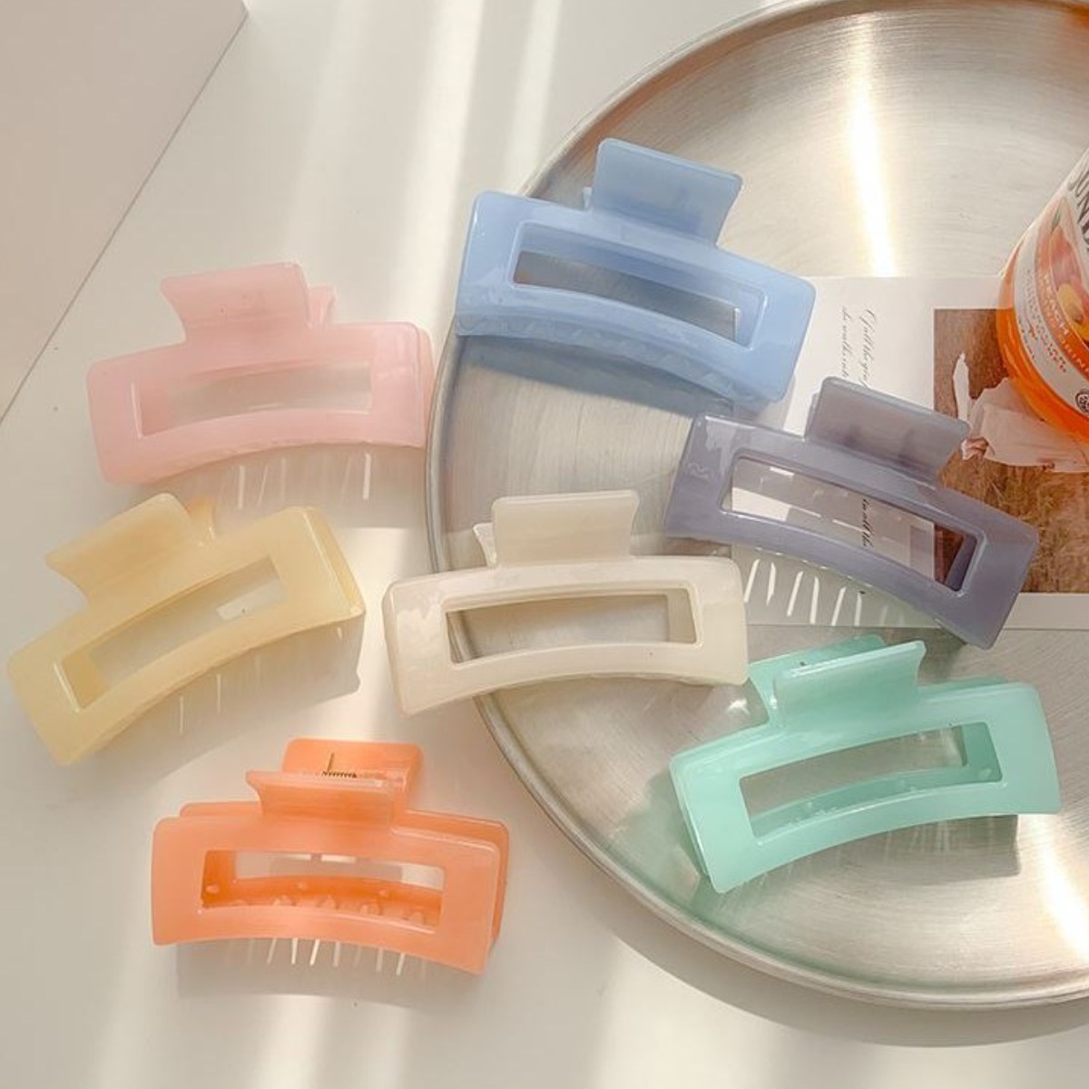 미다미 크리미 파스텔 스퀘어 집게핀(6컬러) 5,000원