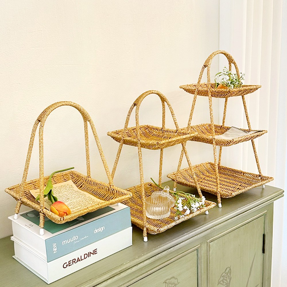 라탄트레이 2단 3단 빵 디저트 카페 베이커리, 1개 21,900원