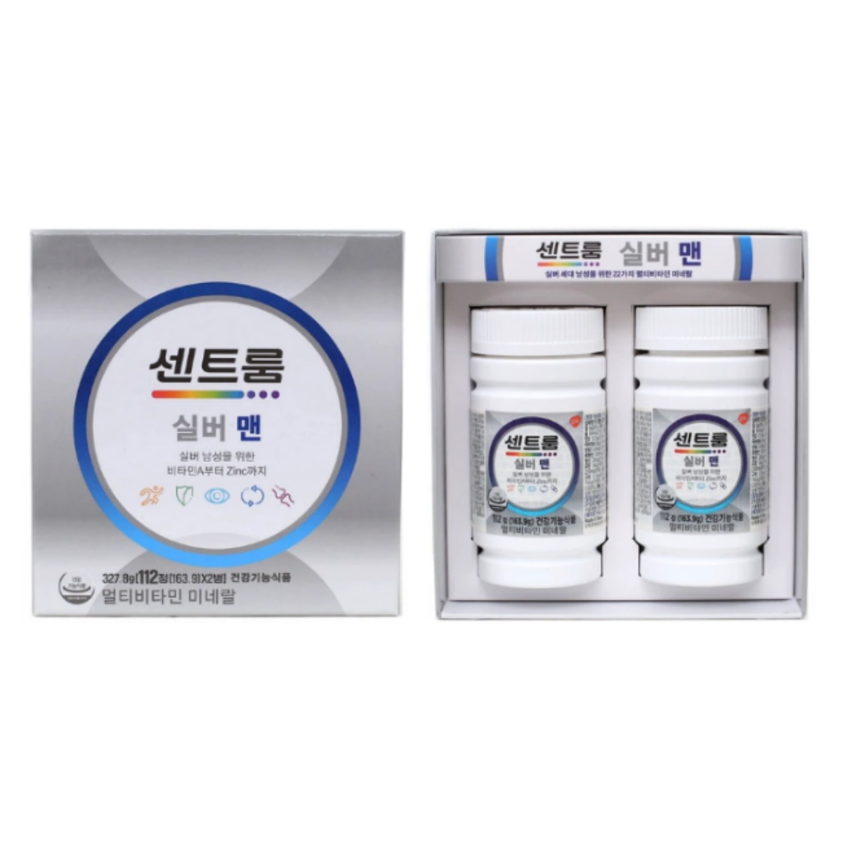 센트룸 실버 멀티비타민 맨 112정 x 2병 중년 영양제 부모님 명절 생신 선물 남자 건강식품 비타민A 비타민B12 비타민D 칼슘, 112정, 2개 90,900원