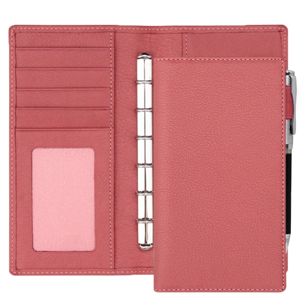 2026년 마뜨 52절 6공 소가죽 미니 업무 수첩 플래너 가죽 다이어리 커버, 52절) D77916 밀링bbg_코랄핑크 63,000원