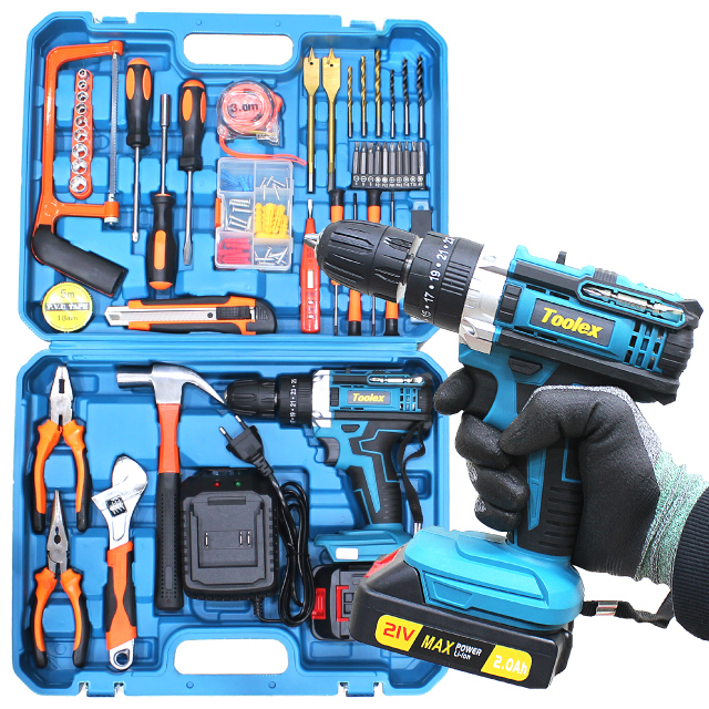 툴렉스 다뚫어 전동드릴 + 수공구 + 배터리 풀세트, 본품 + 배터리 1개, 1세트 85,000원