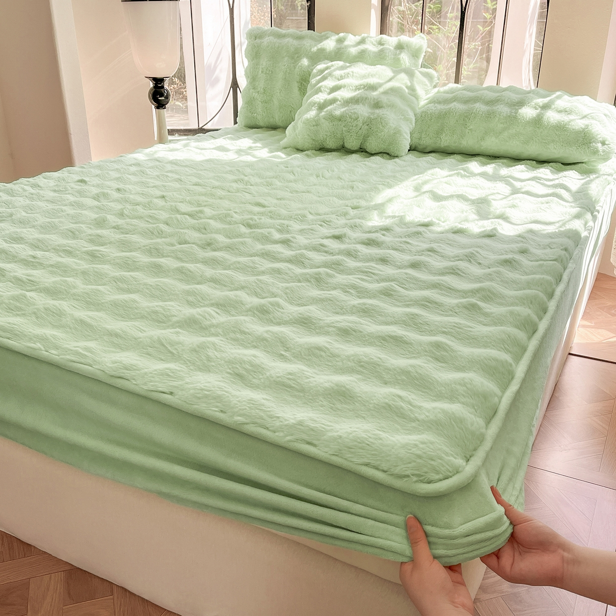 두꺼운 토끼털 침대 커버 침대 커버 단일 제품 겨울용 카듀어 매트리스 보호 커버 36,500원