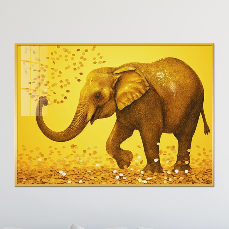 아트블루 돈 들어오는 황금 코끼리 한마리 동물 그림 인테리어 액자 48,900원