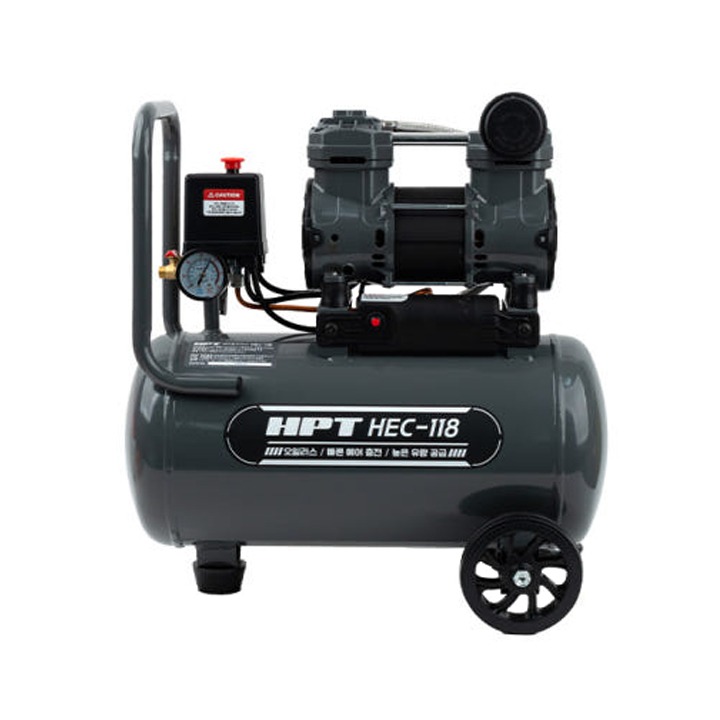 HPT 오일리스 콤프레샤 2마력급 18리터 저소음 에어 철탱크 HEC-118 148,500원