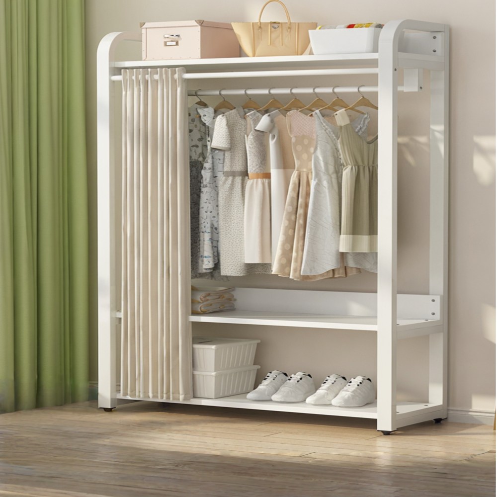 글로브픽  행거 시스템 드레스룸 수납장 인테리어 옷걸이 스탠드 대형 튼튼한 선반 커튼 수납 안정적 공간활용 깔끔한 풀옵션 160,900원