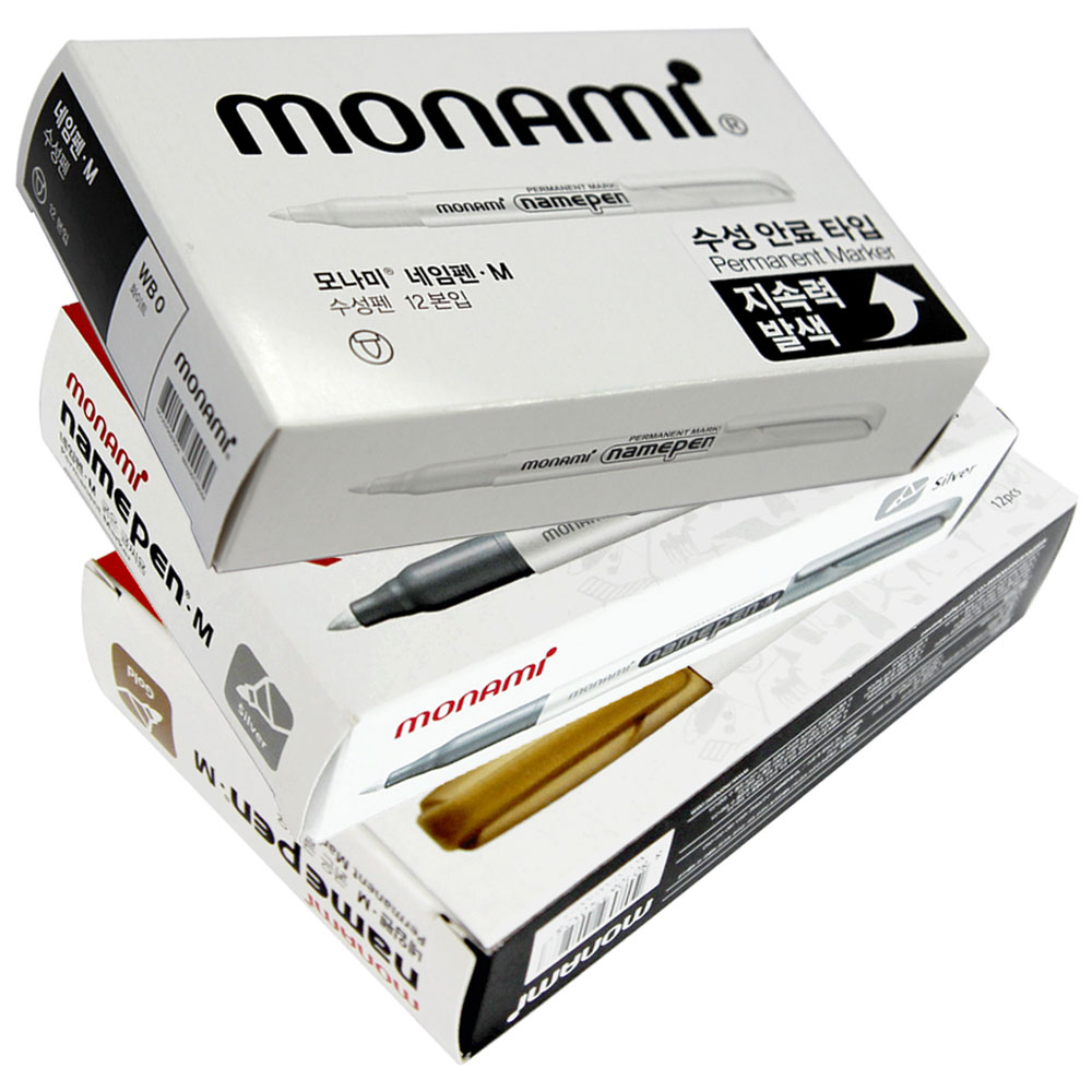 [동화오피스] 모나미 네임펜 M 1타(12개입) 금,은,백 / 굵은글씨용 13,500원