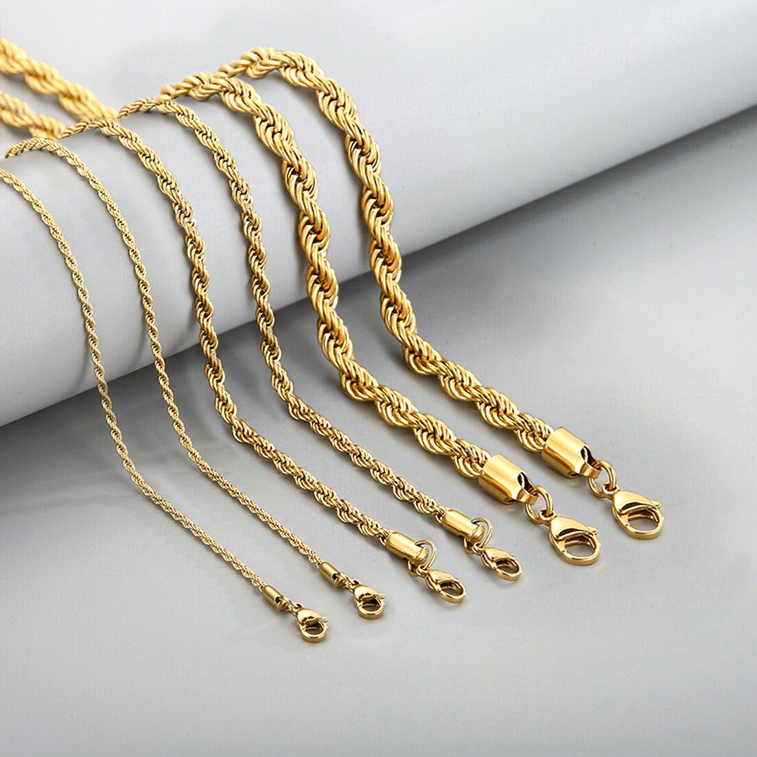 18K 골드 도금 체인 목걸이 써지컬스틸 로프체인 남자 목걸이 줄 32,000원