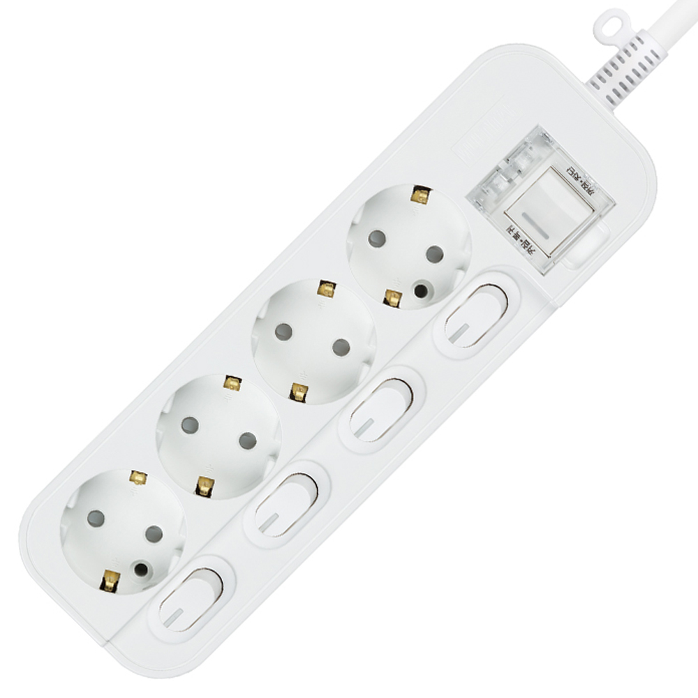 동양 국산 접지 멀티 콘센트 개별+과부하차단 멀티탭 (16a) 4구, 1개, 화이트, 1.5m 17,500원