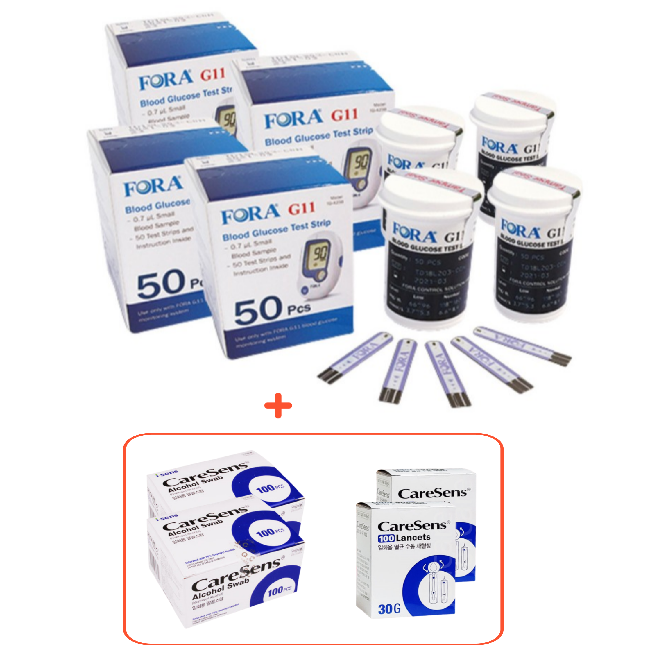 FORA 유진 포라 혈당시험지 200매+란셋 200개+알콜스왑 200매 60,000원