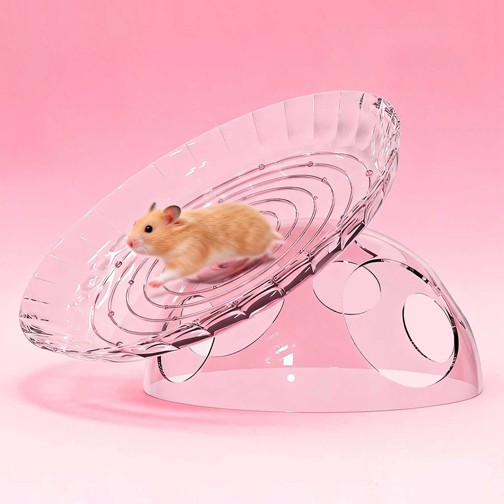 랜보어 햄스터 프리스비 휠 은신처 16 x 18 x 12 cm, 핑크, 1개 5,800원