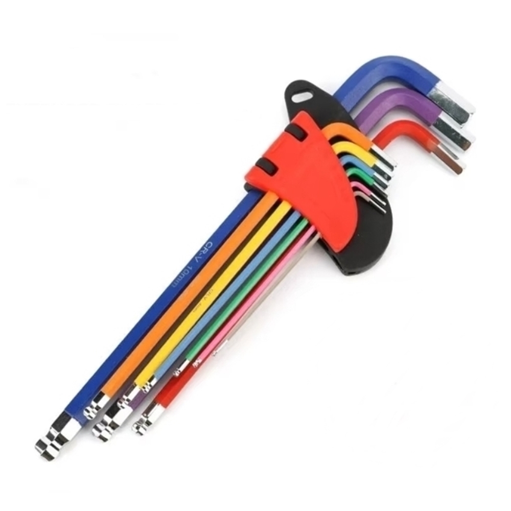 YL 육각 L렌치 6각 볼렌치 세트 롱사이즈 고급형 무지개 렌치비트, 1세트 13,300원