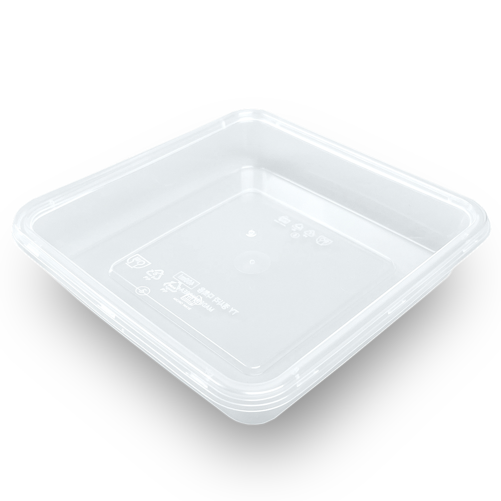 올플러스 정사각 사출PP 용기+뚜껑 세트 소량 일회용 도시락 샐러드 배달용기, 50개입, 투명, (TY)정사각 400ml 21,900원