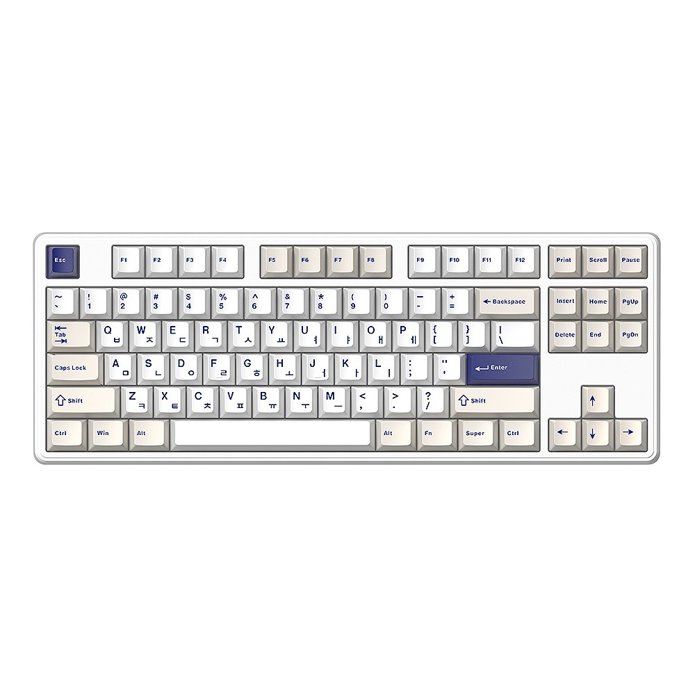 한성컴퓨터 3모드 폼떡 가스켓 기계식 키보드 딥블루 뽀송 38g, 저소음 적축, GK797PRO, 오션화이트 60,900원