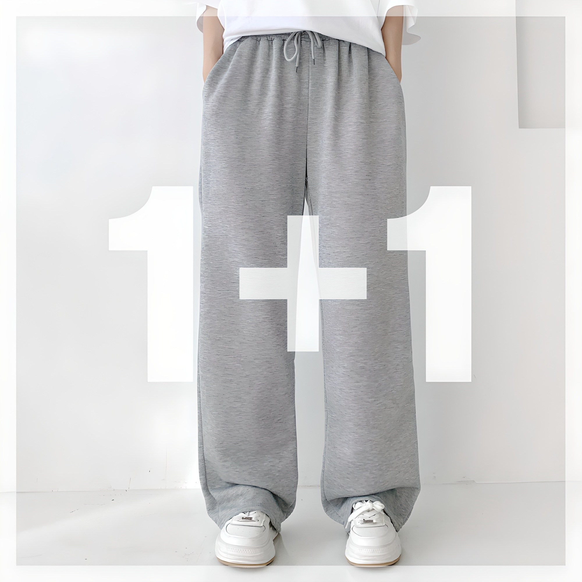 [당일발송][1+1] 코디제이 여자 W 기모 롱숏 와이드팬츠 겨울 트레이닝바지 데일리 남녀공용 오버핏 20,900원