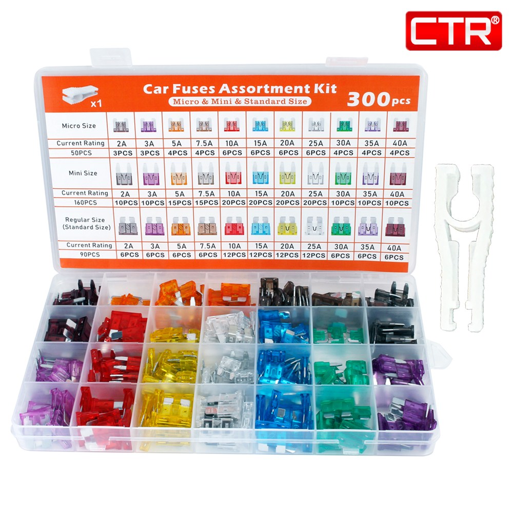 CTR 자동차 휴즈 세트 차량 퓨즈 예비 신형 미니 표준 LP fuse 화물차 박스 300P 14,900원