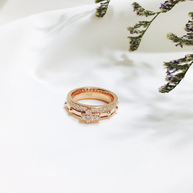 카렌홈데코 로즈골드 블링 회전 십자가 실버 묵주반지 천주교선물 세례선물 160,000원