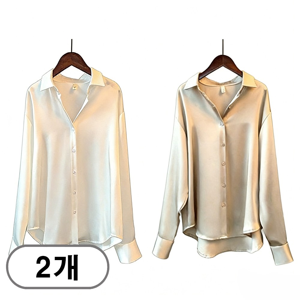 차쿠 여성 새틴 셔츠 골저스새틴 셔츠 블라우스 1+1 21,800원