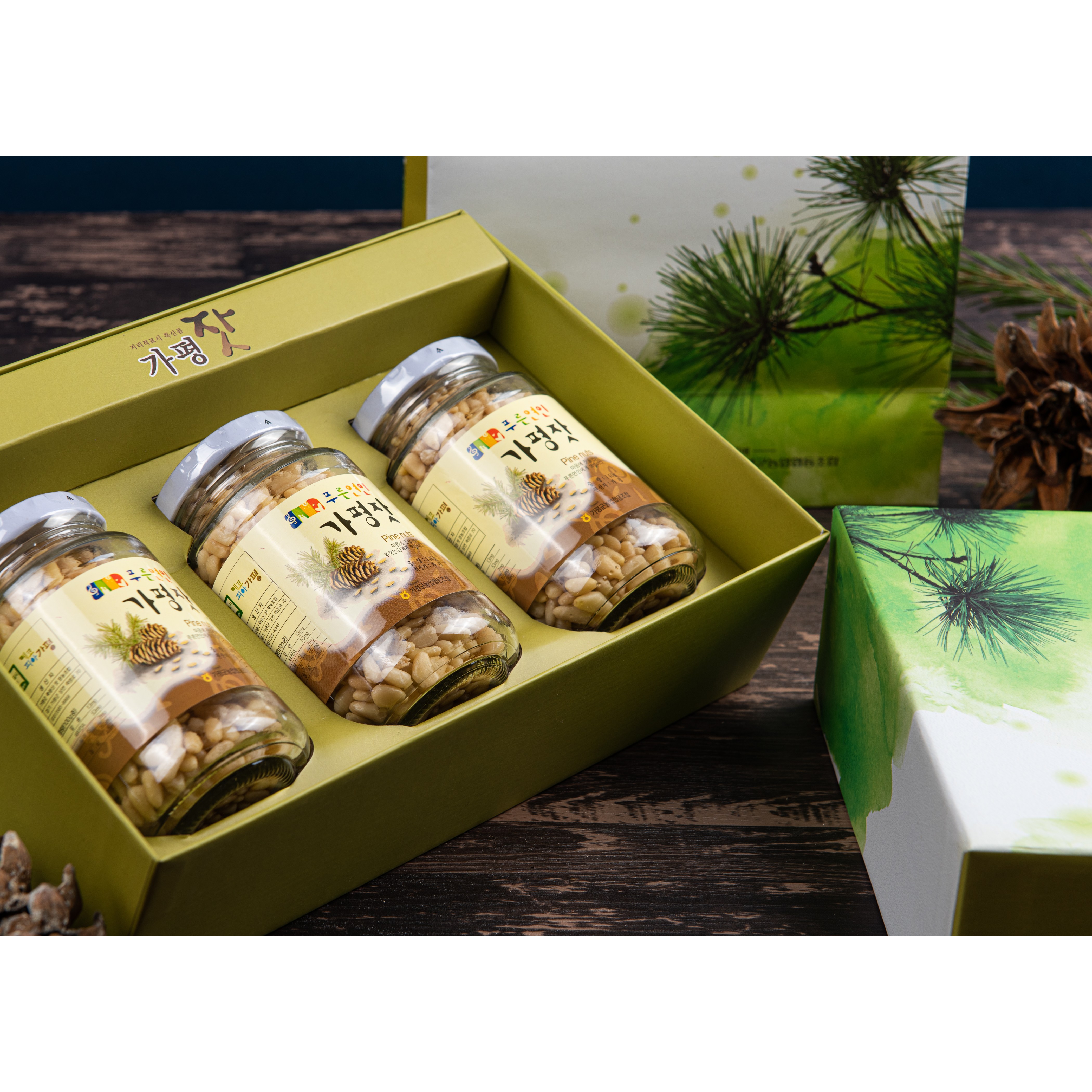 가평군농협  유기농 국산 가평잣 2025년 햇잣 황잣, 백잣 병 선물세트 140g x 3개입 82,000원