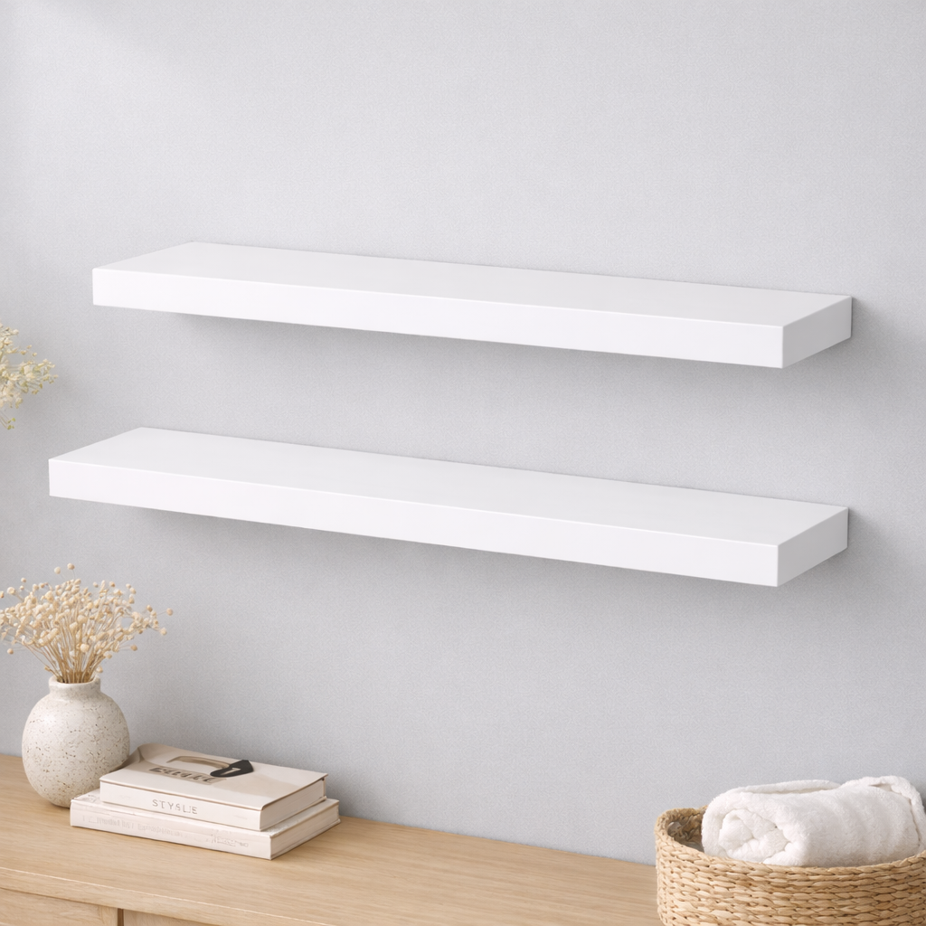 노제 벽 선반 벽걸이 선반 벽걸이식 지지대 없는 선반 2장 세트, 2단, 흰색 23,970원