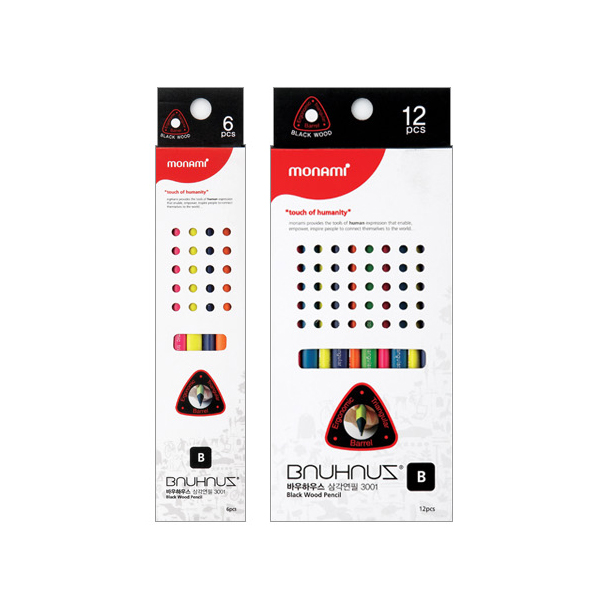 모나미 바우하우스 삼각연필 12본 B심, 1세트, 공통 3,900원