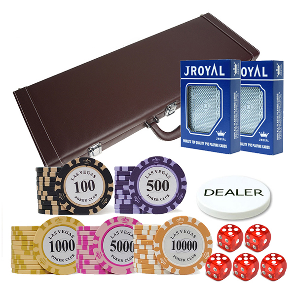 후니갬블 라스베가스 클레이칩 500p +  가죽케이스 + 로얄카드 2p + 딜러칩 + 열쇠 2p + 주사위 16mm 5p 세트 108,670원
