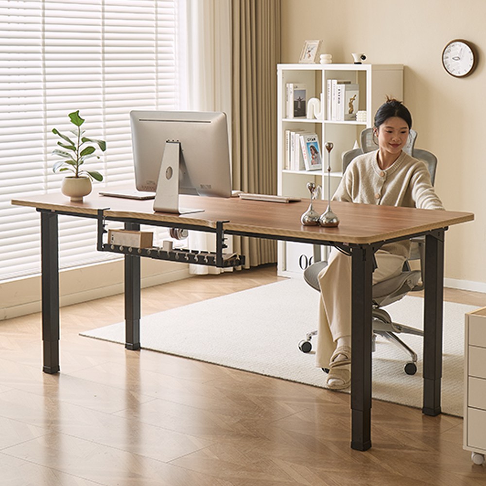 아우스 원목 FJ07 폭800 쿼드형 듀얼모터 모션데스크 스탠딩데스크  전동 모션책상 1200 1400 1600 1800 2000 318,000원