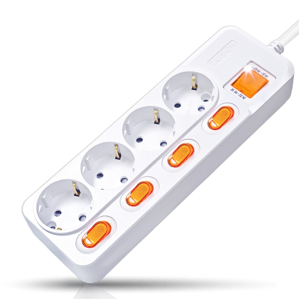 개별스위치 멀티탭 KC인증 접지 과부하차단 2800W 절전 콘센트 4구 멀티탭, 화이트(빨간스위치), 1개, 1.5m 18,700원