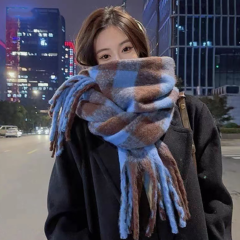 레드에셋 여성 겨울 목도리 체크 머플러 7,800원