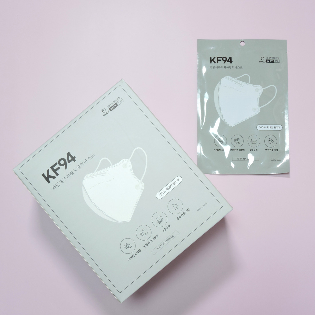 화림 KF94 2D 새부리형 마스크 대형 화이트 1매입 개별포장 50매 11,000원