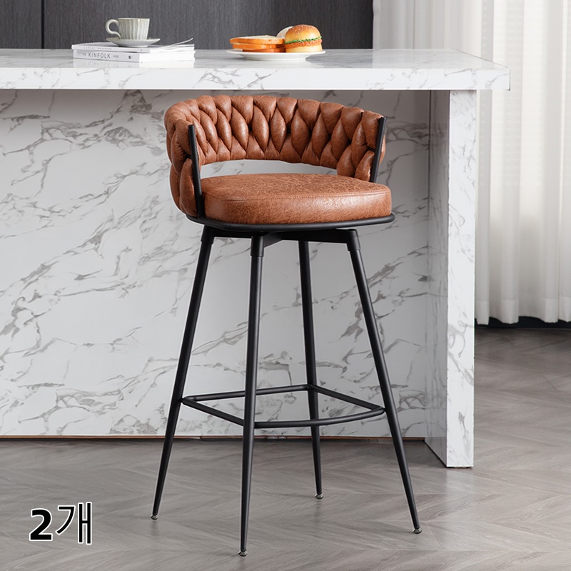 높은 홈바 의자 홈바 체어 실내 의자 2p 9009, 1개, 라이트브라운-9009 157,000원