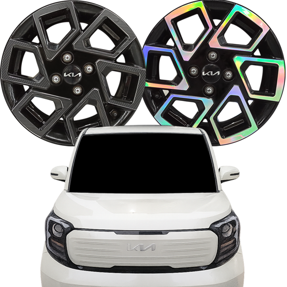 더 뉴 기아 레이 15인치 홀로그램 / 카본 휠 스티커, 4D 카본 스티커, 1개 21,900원