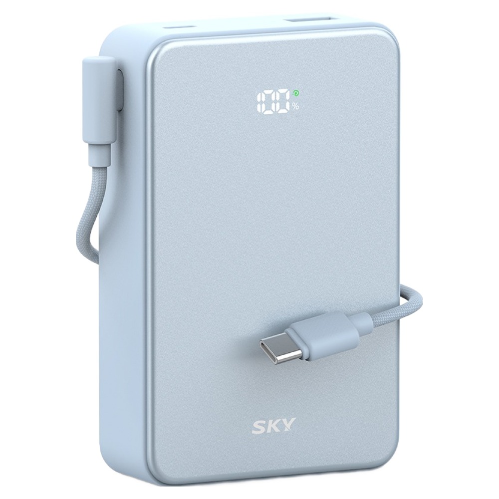 스카이 필 Cube 20000mAh PD QC 22.5W 고속충전 LCD잔량표시 대용량 미니 보조배터리 케이블 멀티단자, 블루, SKY-A20 27,990원