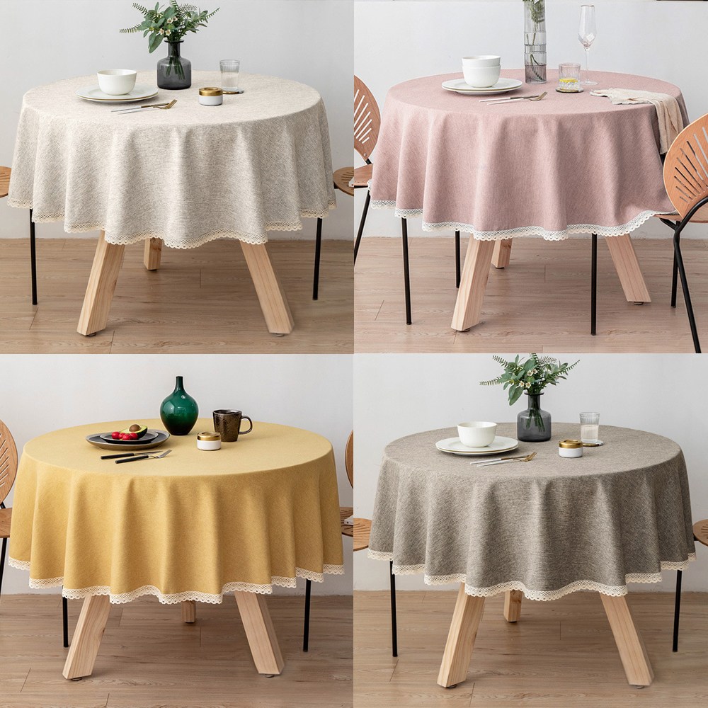 비텐 북유럽 원형 방수 식탁보 식탁매트 레이스 테이블보 14,500원