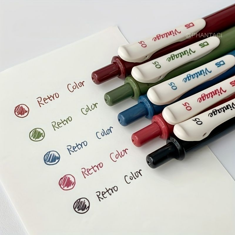 레트로 감성 빈티지 컬러 젤 펜 5색 세트 12,900원