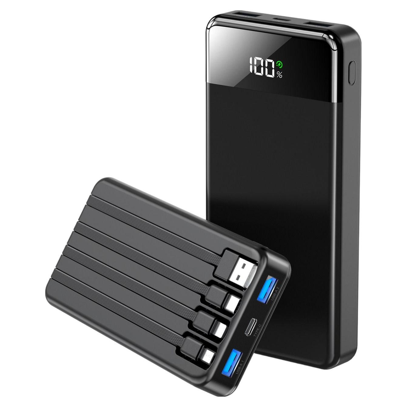 UOOFON  일체형 보조배터리 고속충전 30000mAh 대용량 PD 22.5W QC3.0 잔량표시+ 4개 케이블 멀티단자 22,900원