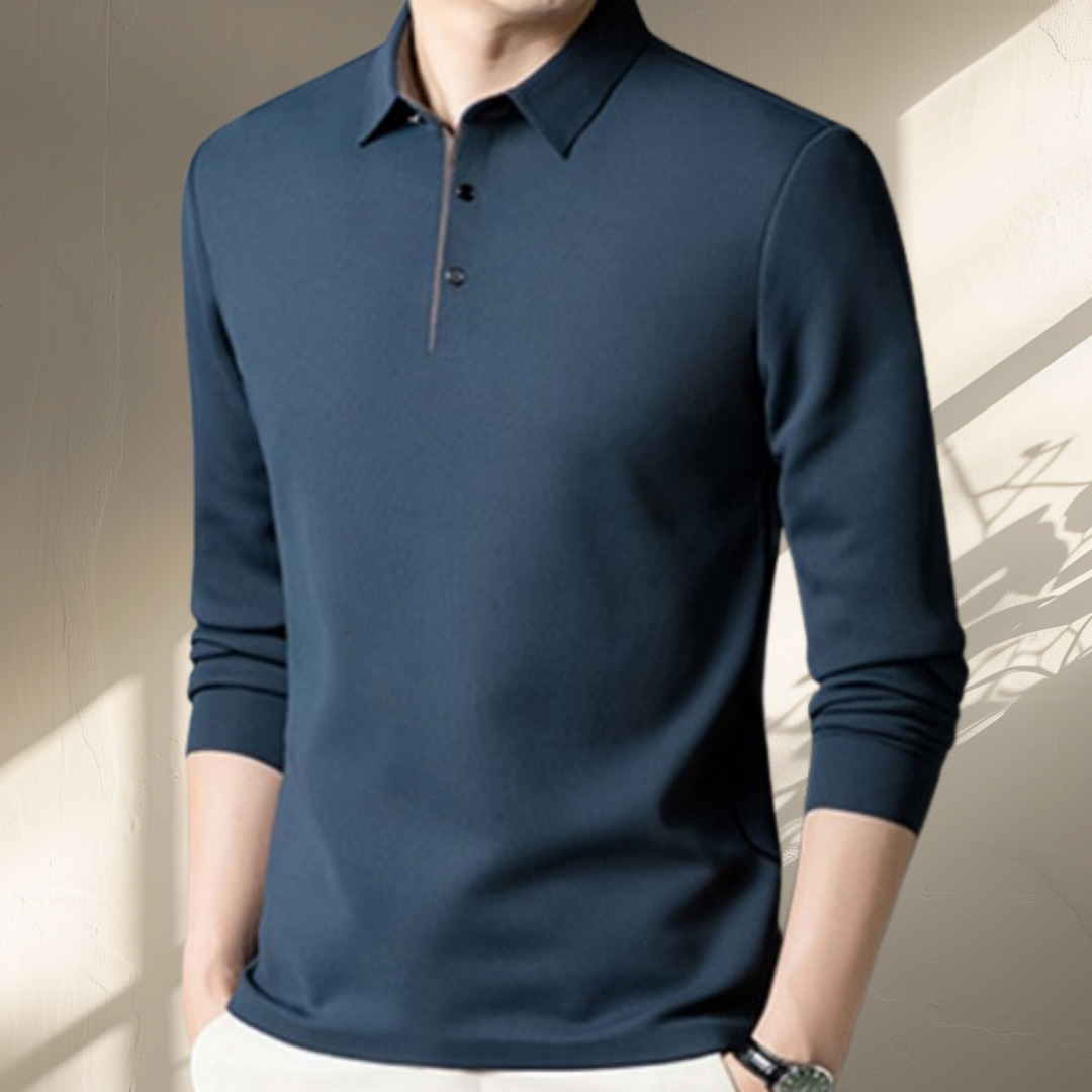 코엑티 겨울 따뜻하고 도툼한 기모 단추 카라 긴팔티 34,800원